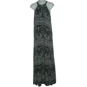 Crescent Dress Maxi Long Black Boho Paisley Print Stitch Fix Indie Artsy Beach S